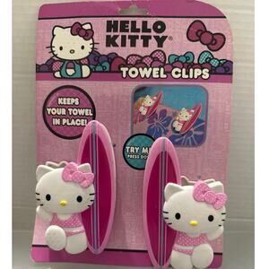 Hello Kitty Towel Clips, 2 pk to keep towels in place hello kitty surf board NWT